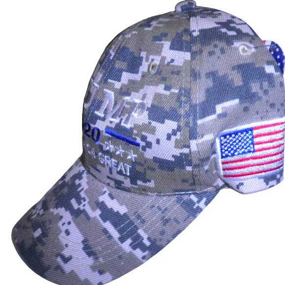 Embroidered TRUMP Keep America Great Cap, Camo/Digital, Strapback, Trucker Hat - Picture 2 of 5